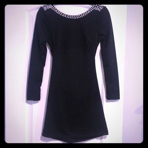 Mini Backless LBD with Pearl Accents